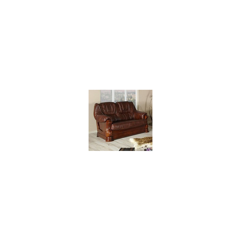 Skórzana sofa z drewnianymi elementami - Palmer 2