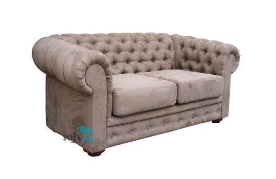 Sofa w pluszowej tkaninie Chesterfield Retro