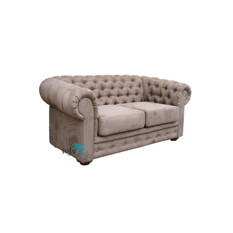 Sofa w pluszowej tkaninie Chesterfield Retro