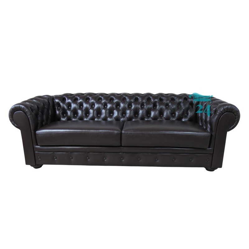 Sofa ze skóry naturalnej Chesterfield Retro