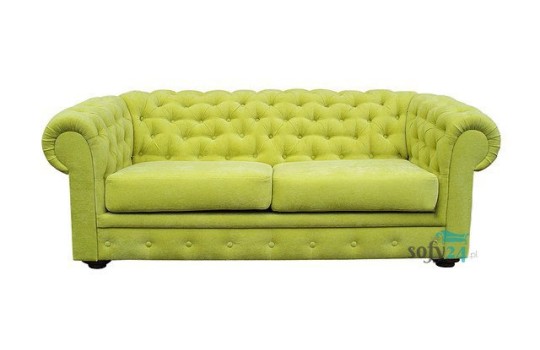 Zielona sofa chesterfield retro 