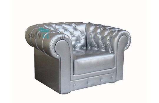 Szary fotel Chesterfield Retro 