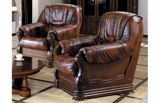 Fotel stylizowany ze skóry - Palmer 