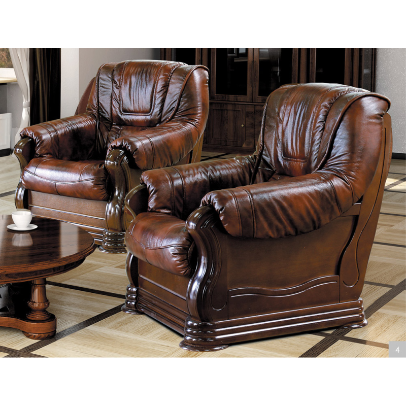 Fotel stylizowany ze skóry - Palmer 