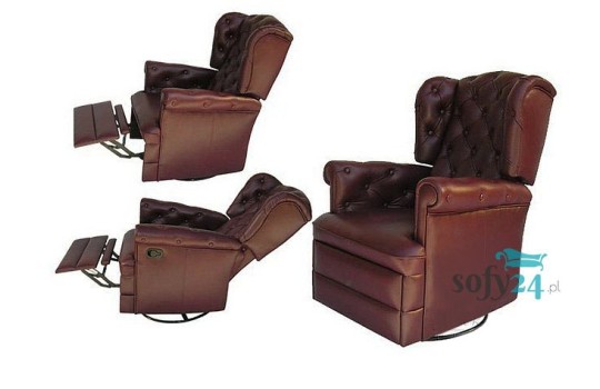 Skórzany fotel z funkcją relaks Bergamo