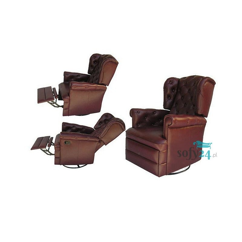 Skórzany fotel z funkcją relaks Bergamo