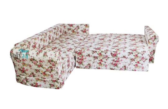 Narożnik w tkaninie w kwiaty Vera