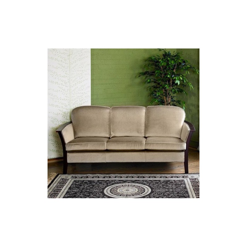 Sofa z drewnianymi bokami Aten 