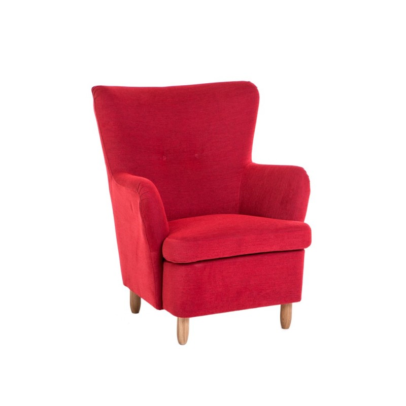 Czerwony fotel z wysokim oparciem Rialto