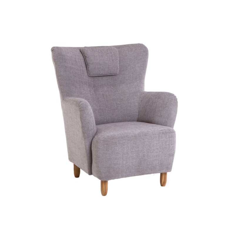 Szary fotel z wysokim oparciem Rialto 