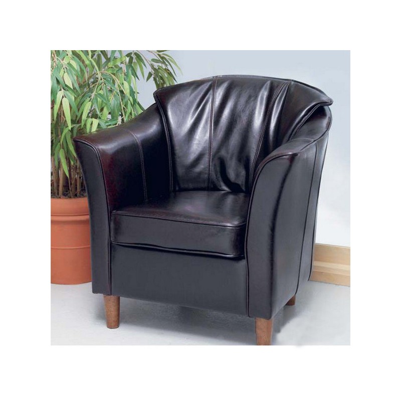 Fotel z czarnej ekoskóry Capri  