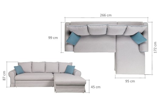 Narożnik Dante wymiary 