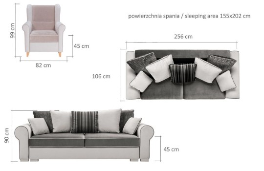 Sofa Agami wymiary