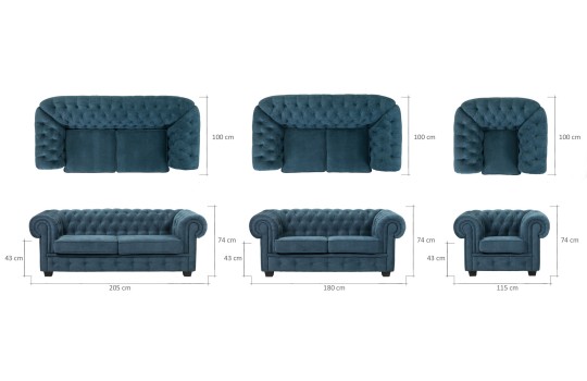 Wymiary mebli z kolekcji Lizbona 