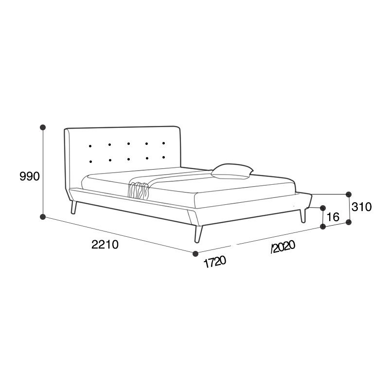 Borys - Wymiary łóżka 