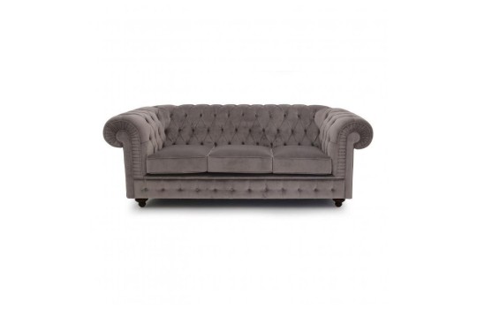 Sofa chesterfield w kolorze szarym Irys 