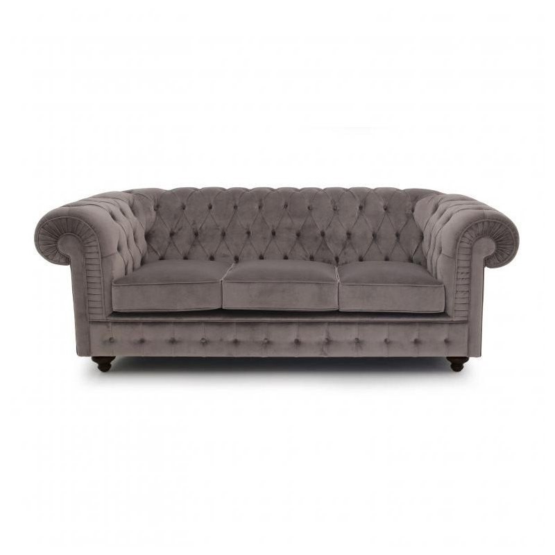 Sofa chesterfield w kolorze szarym Irys 