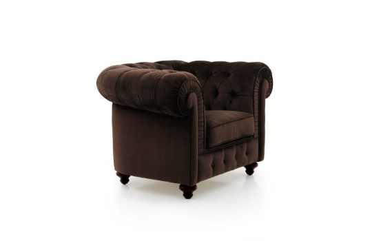 Brązowy fotel chesterfield Irys