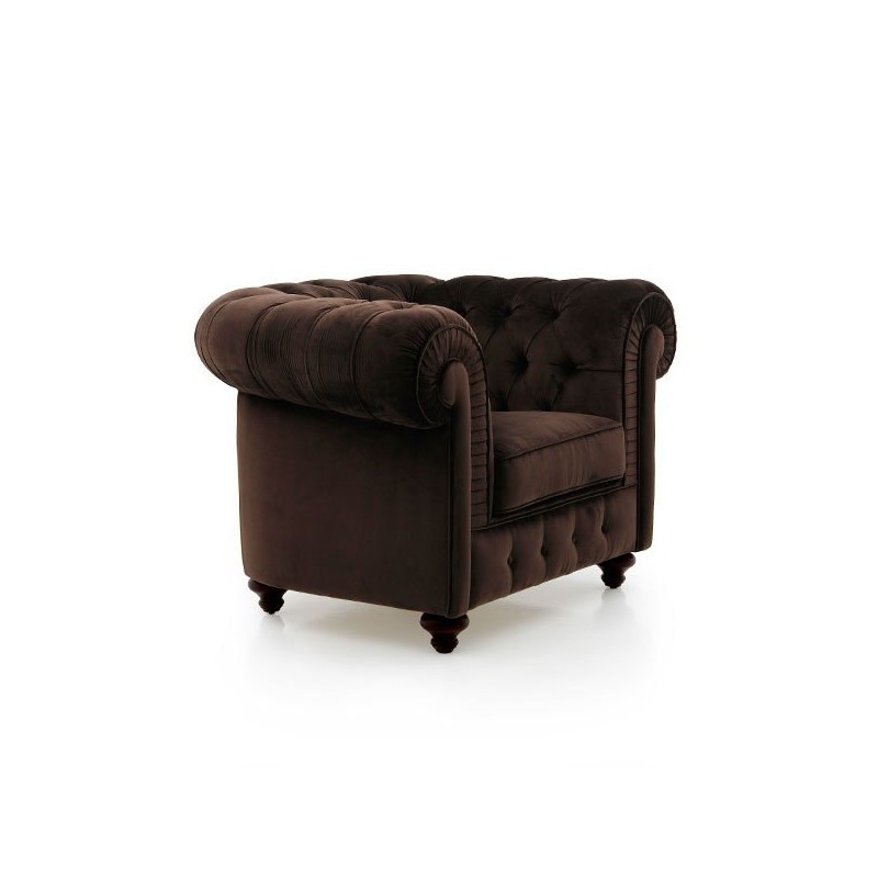 Brązowy fotel chesterfield Irys
