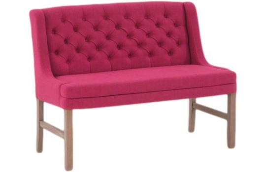 Różowa ławka z oparciem Mobi