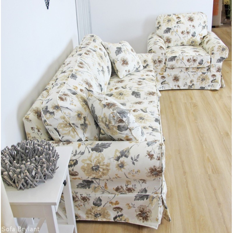 Sofa i fotel w kwiaty Brylant