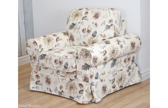 Fotel Brylant w kwiecistej tkaninie