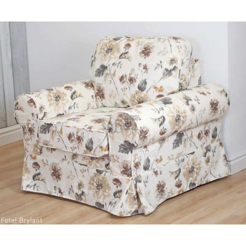 Fotel Brylant w kwiecistej tkaninie