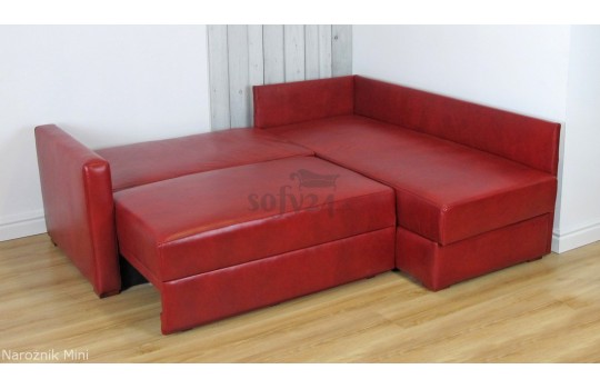 Narożnik skórzany mini po rozłożeniu