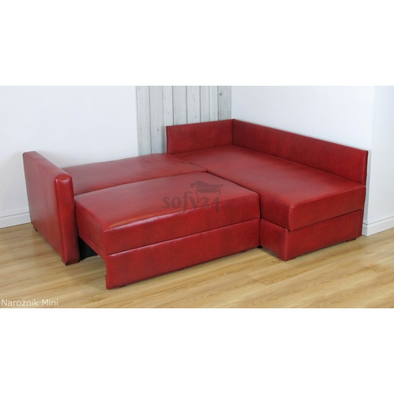 Narożnik skórzany mini po rozłożeniu