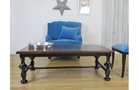 Fotel Elton z ława z litego drewna