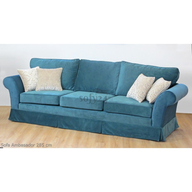 Sofa w przyjemniej pluszowej tkaninie Ambasador 285