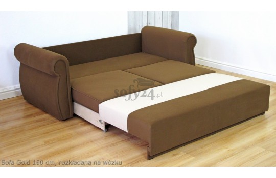 Sofa Gold z wózkiem po rozłożeniu