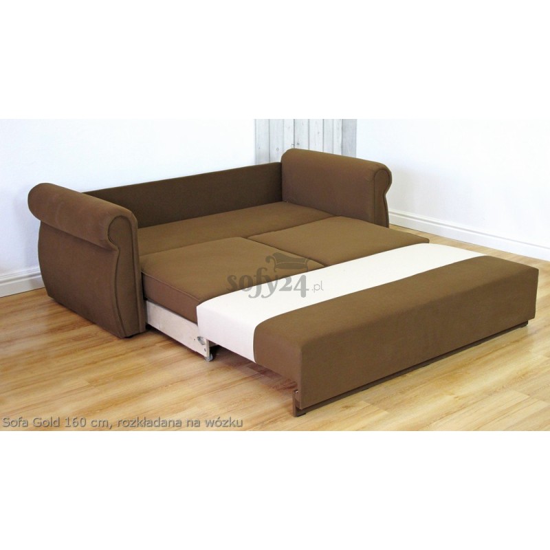 Sofa Gold z wózkiem po rozłożeniu
