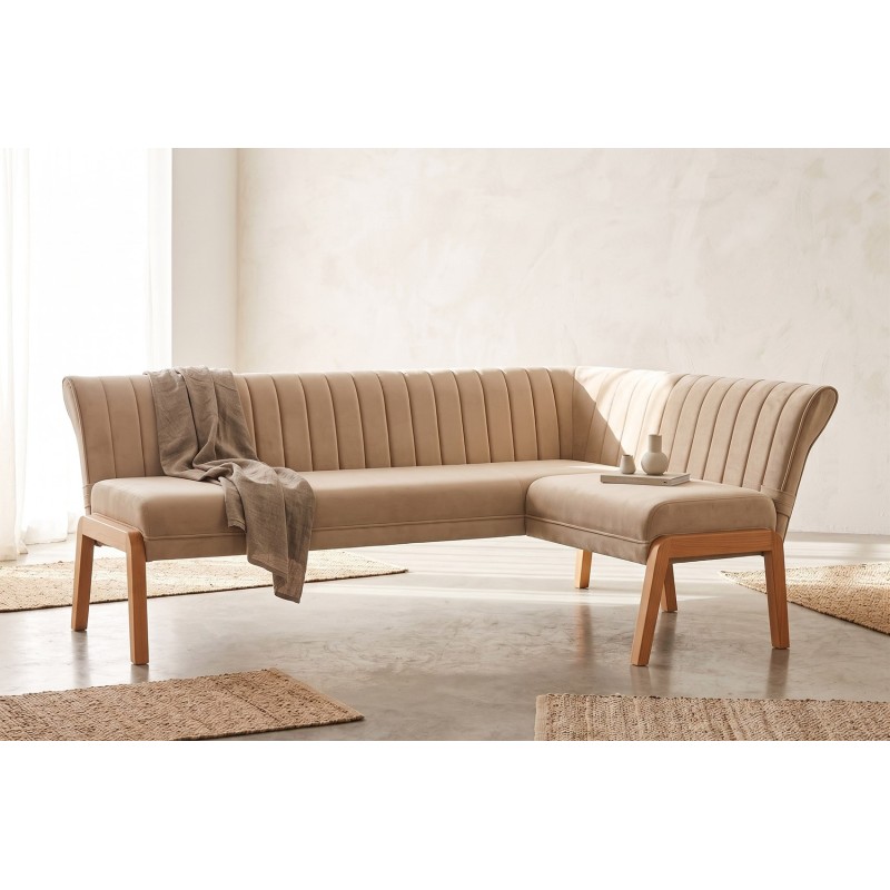 Beżowy narożnik kuchenny Zenit 215x150 cm w przytulnym salonie Beżowy narożnik kuchenny Zenit 215x150 cm w przytulnym salonie