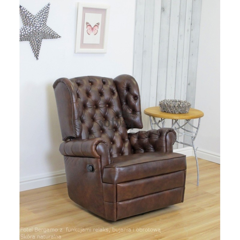 Fotel Bergamo w skórze naturalnej