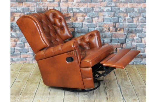 Skórzany fotel z funkcją relax Bergamo