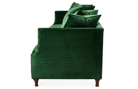 Stylizowana zielona sofa Wilton