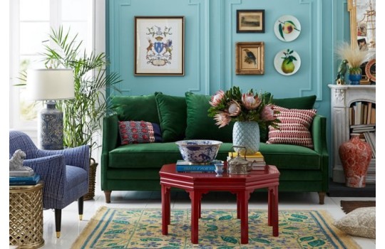 Zielona sofa do salonu Wilton