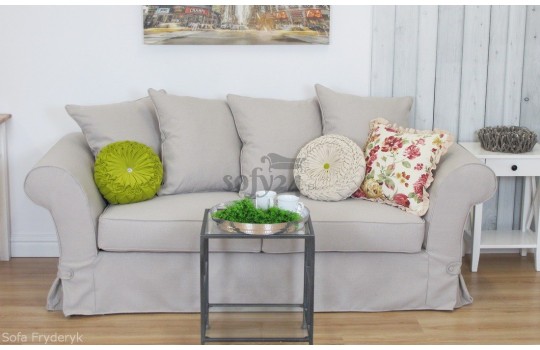 Sofa Fryderyk z poduszkami i jaskami