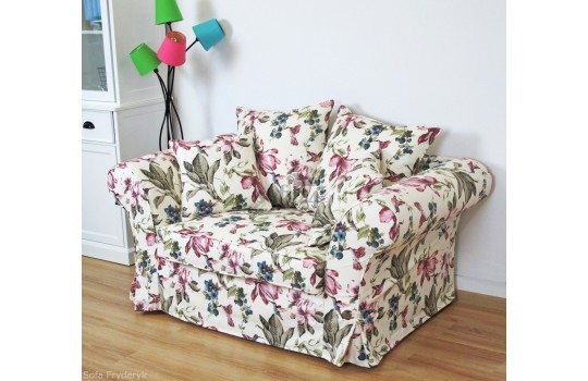 Sofa Fryderyk w tkaninie w kwiaty