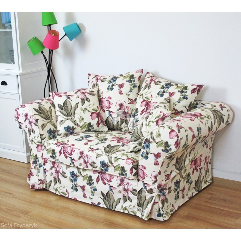 Sofa Fryderyk w tkaninie w kwiaty