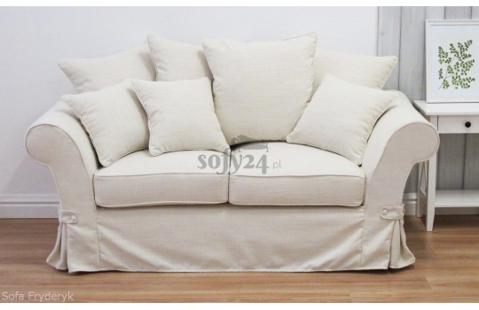 Beżowa tkanina na sofie Fryderyk