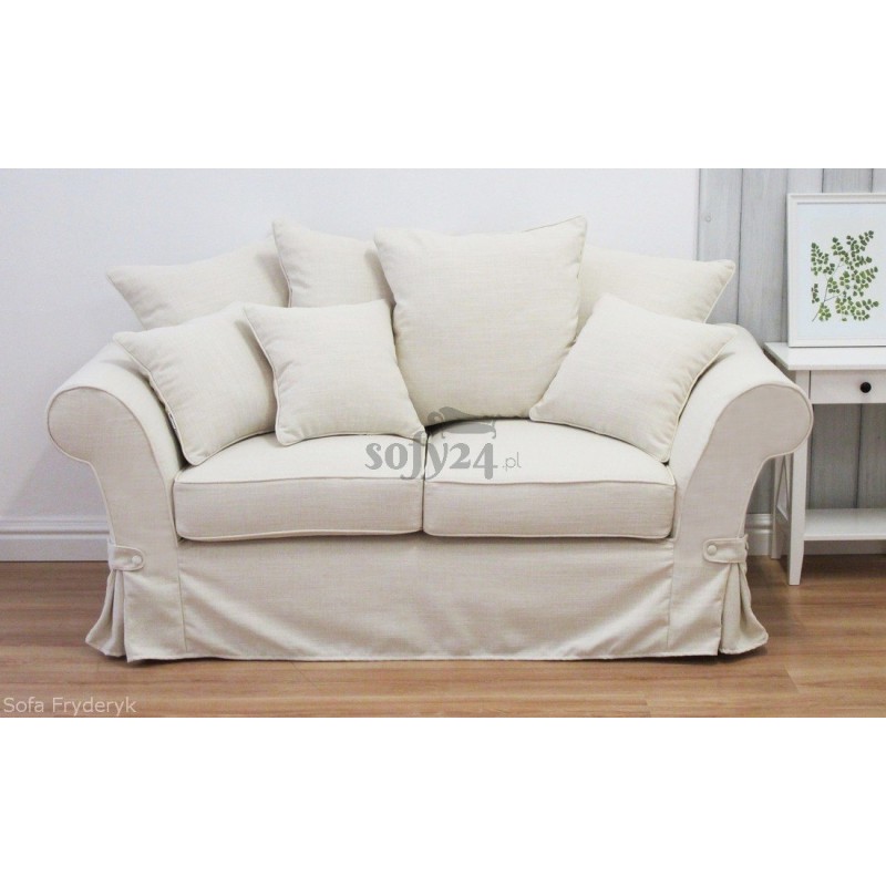 Beżowa tkanina na sofie Fryderyk