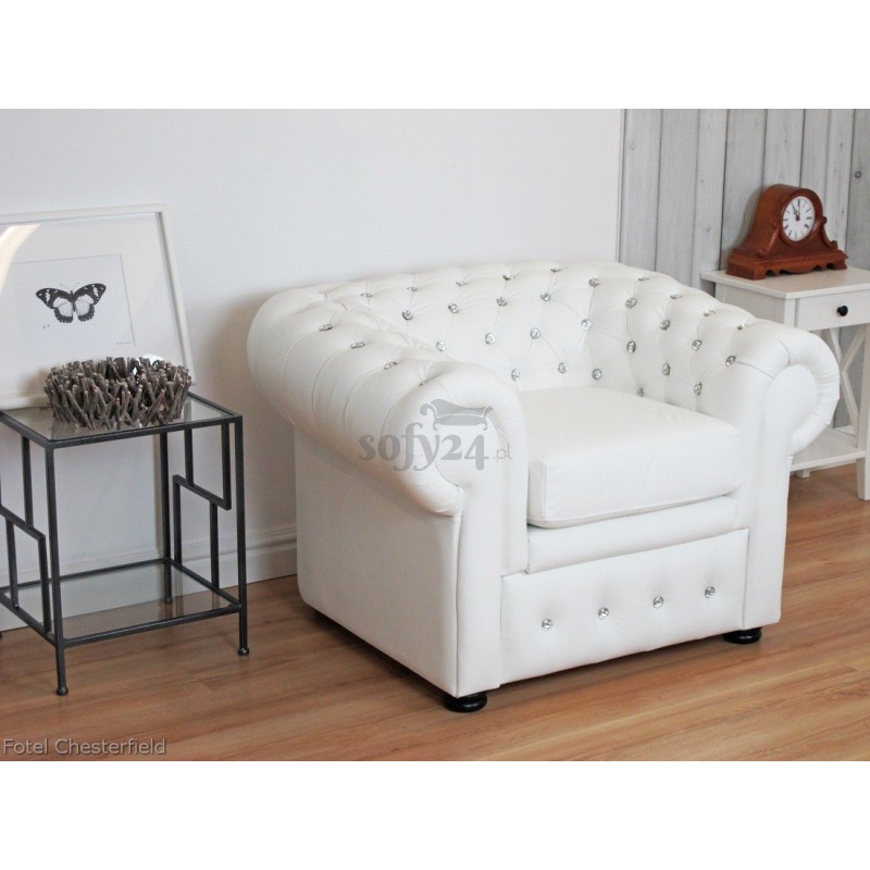 Fotel z kryształkami Chesterfield Fotel z kryształkami Chesterfield