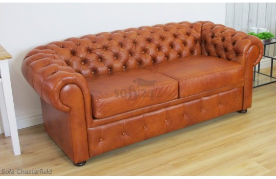 Sofa w brązowej skórze