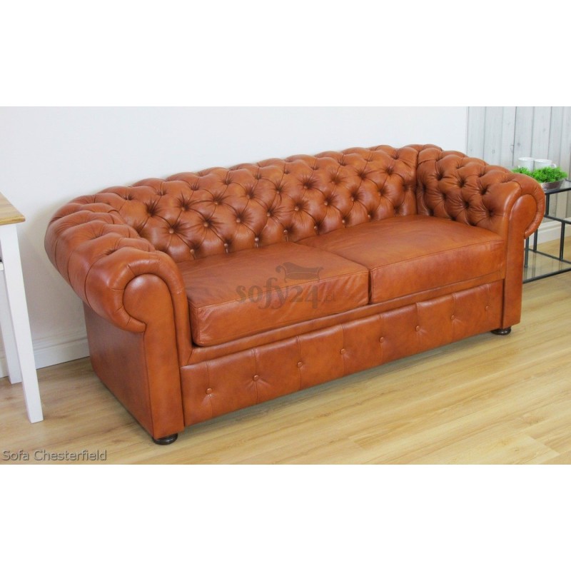 Sofa w brązowej skórze