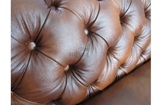 Pikowana skóra na sofie Chesterfield Retro