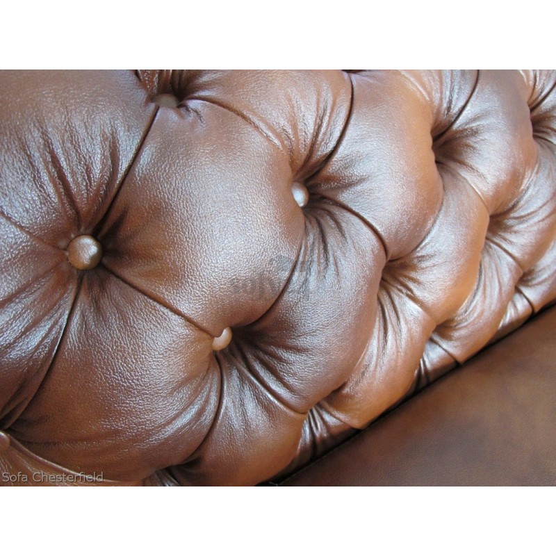 Pikowana skóra na sofie Chesterfield Retro