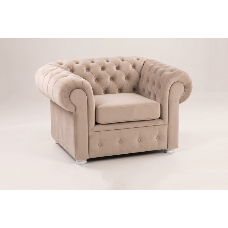 Klasyczna kanapa Chesterfield Retro w bieli – jasne obicie z pikowaniem guzikami Klasyczna kanapa Chesterfield Retro w bieli – jasne obicie z pikowaniem guzikami