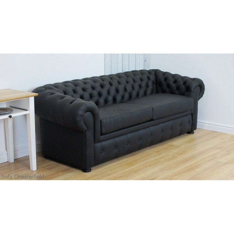 Czarna kanapa chesterfield reto